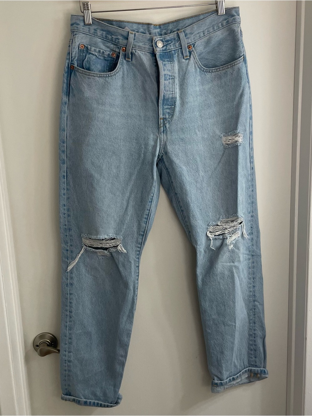 Levi’s 501 distressed jeans